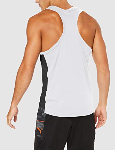 PUMA Cross The Line Singlet Camiseta De Tirantes, Hombre, Puma White-Puma Black, XS