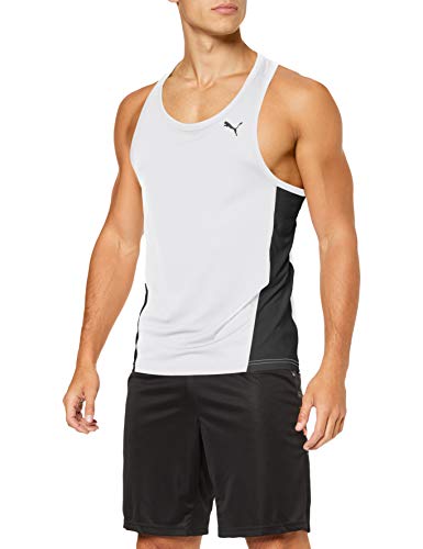 PUMA Cross The Line Singlet Camiseta De Tirantes, Hombre, Puma White-Puma Black, XS