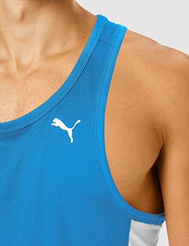 Puma Cross The Line Singlet Camiseta De Tirantes, Hombre, Team Power Blue White, M