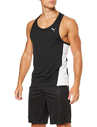 PUMA Cross The Line Singlet Camiseta De Tirantes, Niños, Puma Black-Puma White, 152