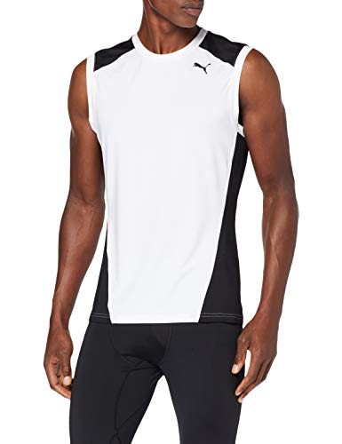 PUMA Cross The Line Sleeveless Camiseta de Tirantes, Hombre, Blanco (White/Black), XS