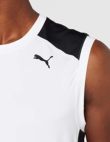 PUMA Cross The Line Sleeveless Camiseta de Tirantes, Hombre, Blanco (White/Black), XS