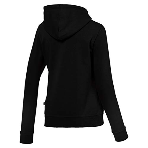 PUMA ESS Logo FL Sudadera, Mujer, Cotton Black, L