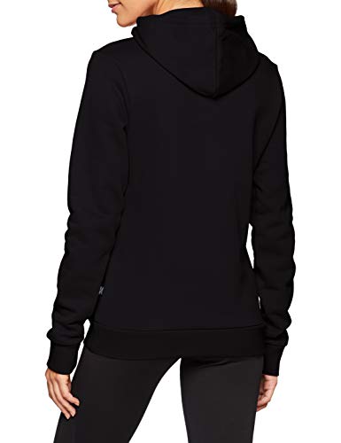 PUMA ESS Logo FL Sudadera, Mujer, Cotton Black, L