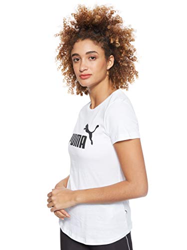 PUMA ESS Logo tee T-Shirt, Mujer, Puma White, M