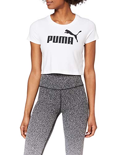 Puma Essentials+ Fitted tee Camiseta de Manga Corta, Mujer, Blanco White, S