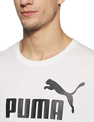 Puma Essentials LG T Camiseta de Manga Corta, Hombre, Blanco White, L