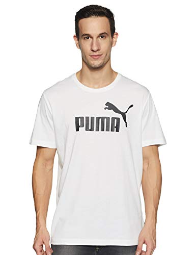 Puma Essentials LG T Camiseta de Manga Corta, Hombre, Blanco White, L