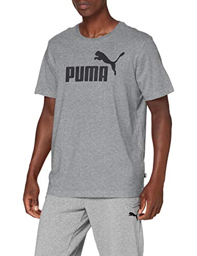 Puma Essentials LG T Camiseta de Manga Corta, Hombre, Gris (Medium Gray Heather), L