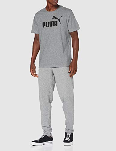 Puma Essentials LG T Camiseta de Manga Corta, Hombre, Gris (Medium Gray Heather), L