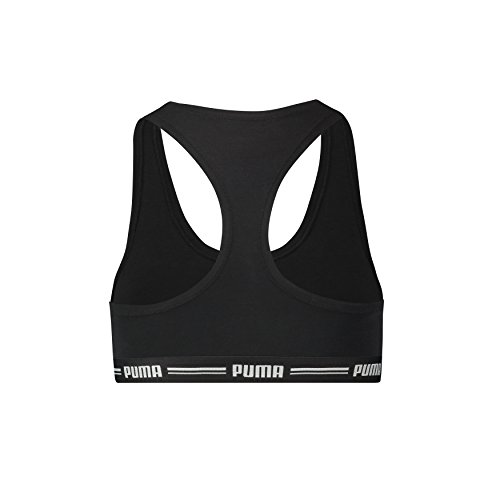 PUMA Iconic Racer Back Bra 1P Ropa Interior, Mujer, Negro, Medium