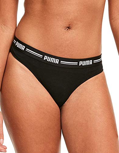 Puma Iconic String 2P Packed Ropa Interior, Mujer, Negro, Extra-Large