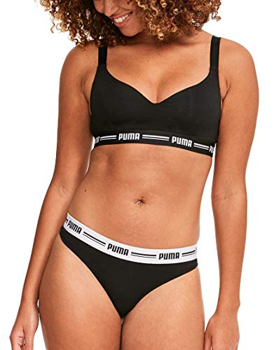 Puma Iconic String 2P Packed Ropa Interior, Mujer, Negro, Extra-Large