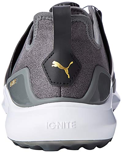 PUMA Ignite NXT Disc, Zapatos de Golf para Hombre, Negro (Quiet Shade Team Gold Black), 43 EU