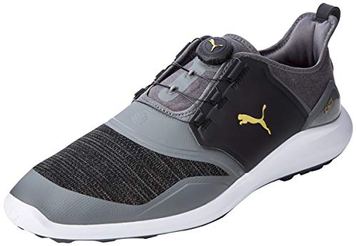 PUMA Ignite NXT Disc, Zapatos de Golf para Hombre, Negro (Quiet Shade Team Gold Black), 43 EU