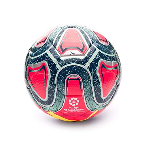 PUMA Laliga 1 Hybrid Balón de Fútbol, Unisex Adulto, Rosa (Pink Alert-Yellow Alert-Green Glimmer), 5