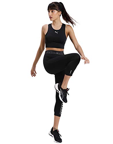 PUMA Logo Elastic 3/4 Tight Mallas Deporte, Mujer, Black, S