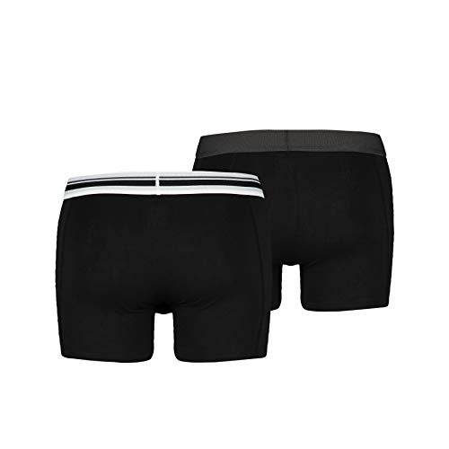 Puma Placed Logo - Pack de 2 bóxers para hombre, color negro, talla L