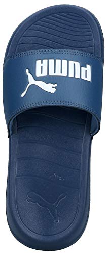 PUMA Popcat 20, Sandalias deslizantes Unisex Adulto, Azul (Dark Denim White), 42 EU