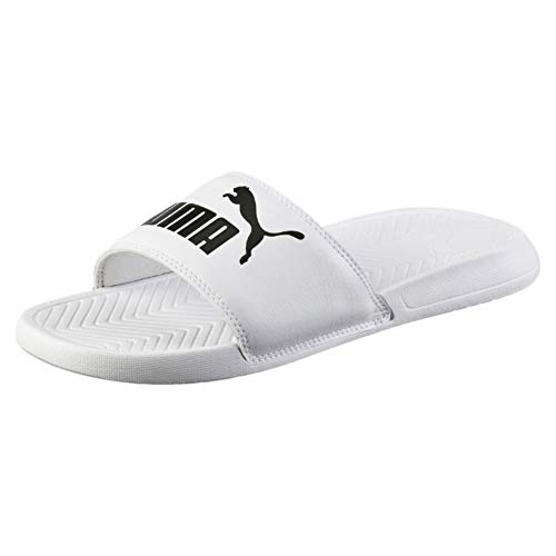 PUMA Popcat, Sandalias deslizantes para Hombre, Blanco White Black, 43 EU