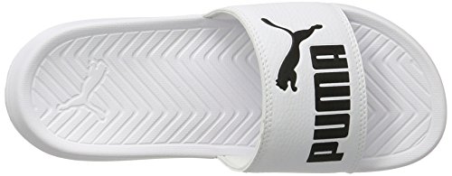 PUMA Popcat, Sandalias deslizantes para Hombre, Blanco White Black, 43 EU