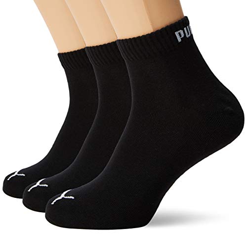 Puma Quarter 3P - Calcetines de deporte para hombre, color negro, talla 43-46 (3 pares)