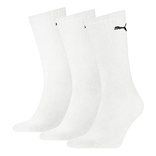 Puma Sports Socks - Calcetines de deporte para hombre, color blanco, talla 39-42, 3 unidades