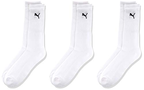 Puma Sports Socks - Calcetines de deporte para hombre, color blanco, talla 39-42, 3 unidades