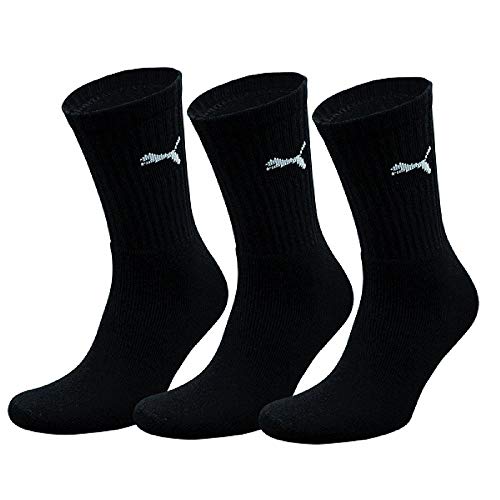 Puma Sports Socks - Calcetines de deporte para hombre, color negro, talla 39-42, 3 unidades