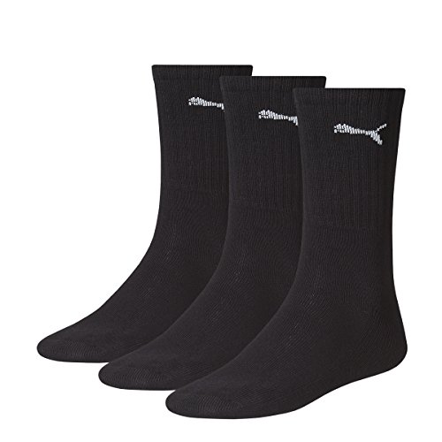 Puma Sports Socks - Calcetines de deporte para hombre, color negro, talla 43-46, 3 unidades