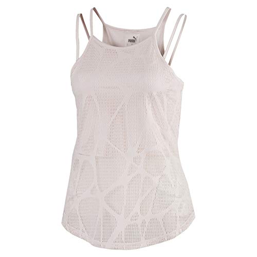 PUMA Studio Strappy Lace Tank Camiseta De Tirantes, Mujer, Rosewater, L