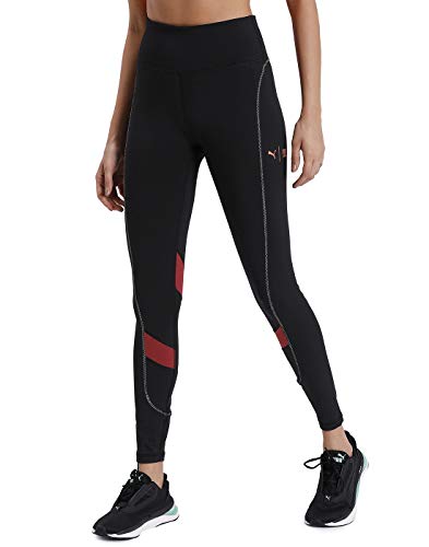 PUMA The First Mile Eclipse Tight Mallas Deporte, Mujer, Black-Burnt Russet, XS