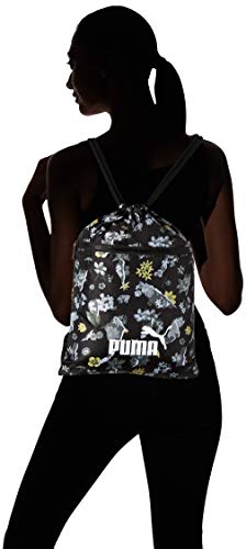 PUMA WMN Core Seasonal Gym Sack Bolsa De Cuerdas, Mujer, Black/AOP, OSFA