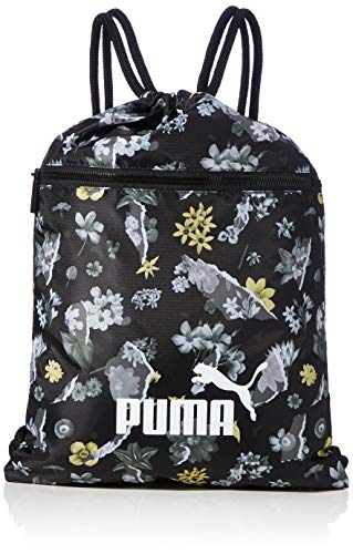 PUMA WMN Core Seasonal Gym Sack Bolsa De Cuerdas, Mujer, Black/AOP, OSFA