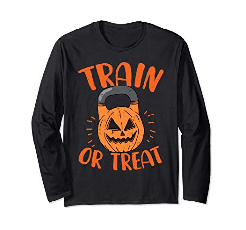 Pumpkin Kettlebell Halloween Truco o trato Clase Gimnasia Manga Larga