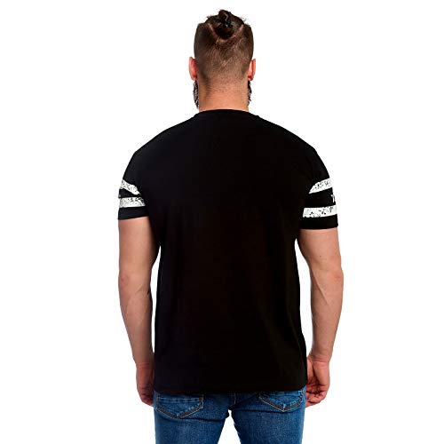 PUNISHER Camiseta Logo de Calaveras para Hombre, con Manga Marvel Elbenwald algodón Negro - S