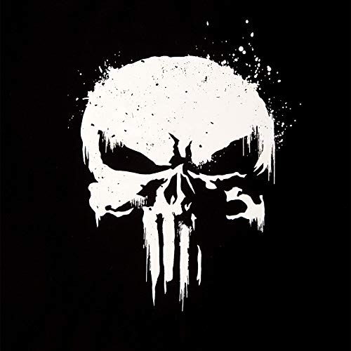 PUNISHER Camiseta Logo de Calaveras para Hombre, con Manga Marvel Elbenwald algodón Negro - S