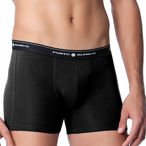 Punto Blanco Triplo Bóxer Basix, Bóxer para Hombre, Negro 090, Large (Tamaño del fabricante:52)