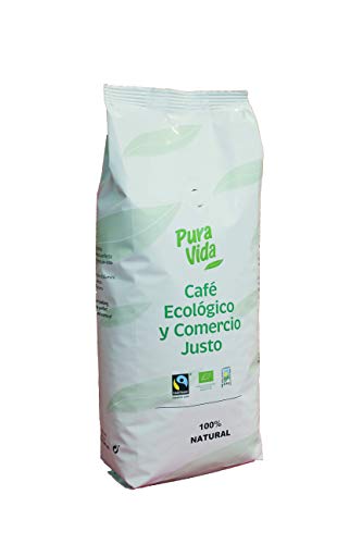 Pura Vida Café Ecológico y Comercio Justo en Grano 100% Arábica - 1000 gr