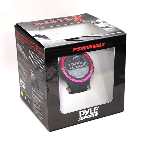 Pyle PSWWM82PN Reloj Deportivo Digital Multifuncional, Mujer, Rosa