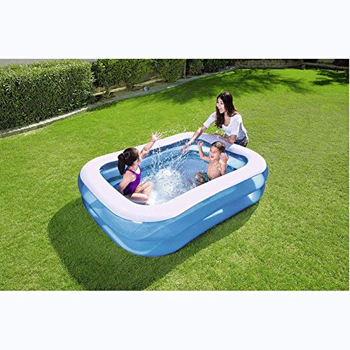 Qazxsw Piscina Inflable para niños fácil de Montar Cama Flotante Piscina para niños Transparente Engrosada Azul y Blanca