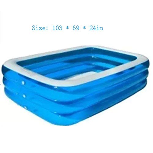 Qazxsw Piscina Inflable para niños fácil de Montar Cama Flotante Piscina para niños Transparente Engrosada Azul y Blanca