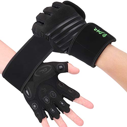 Qhui Guantes Gimnasio, Guantes Deportivos Transpirables, Guantes de Entrenamiento Protección de la Palma, Guantes Crossfit para Levantamiento de Pesas, Musculación, Fitness (XL)