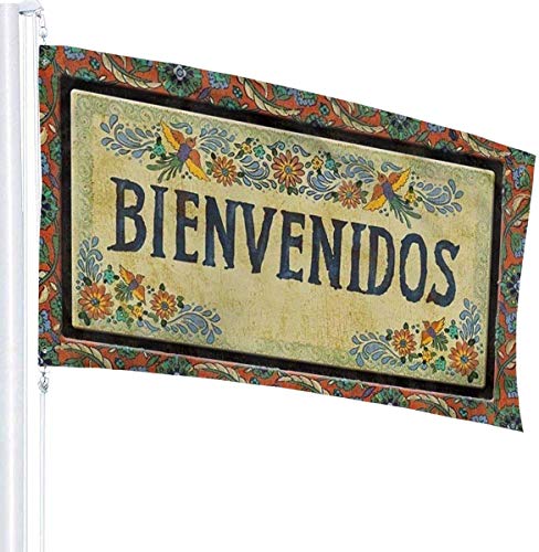 QiangQ Bandera Garden Flag Patry Flag Outdoor Flag Weather Resistant Apache Mills Bienvenidos Garden Flag Game Flag 3 X 5 Ft