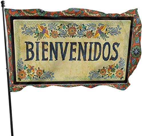 QiangQ Bandera Garden Flag Patry Flag Outdoor Flag Weather Resistant Apache Mills Bienvenidos Garden Flag Game Flag 3 X 5 Ft