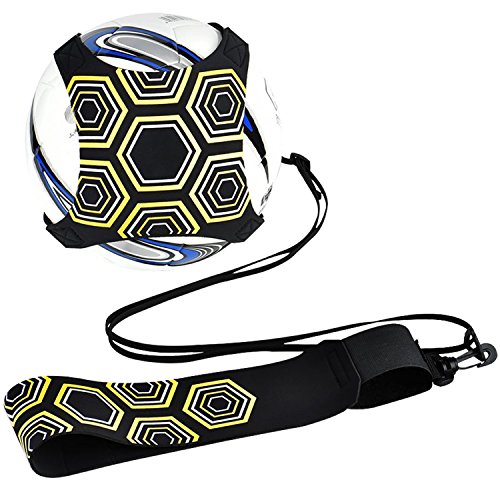 QIMEI-SHOP Fútbol Trainer, Equipo de entrenamiento de fútbol Manos libres Práctica en solitario con cinturón Cuerda elástica Universal Se adapta a # 3# 4# 5 balones de fútbol para niños Adultos