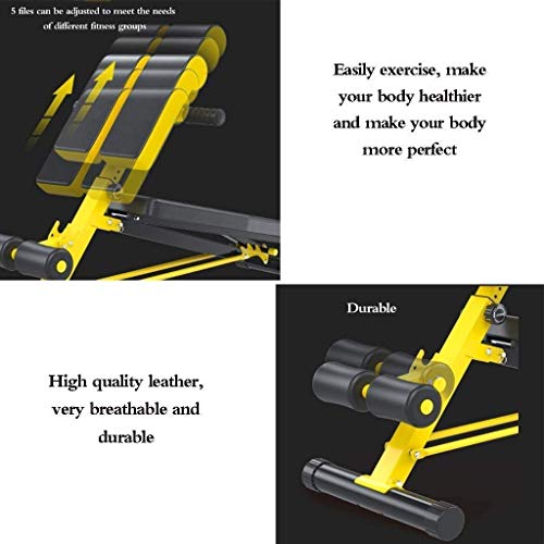 Qinmo Formación de fuerza Pesas Barbell conjunto amarillo de múltiples funciones de fitness Silla Abdominales Home Fitness Equipment Dumbbell Bench, Home Fitness Equipment ajustable plano inclinado De