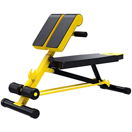 Qinmo Formación de fuerza Pesas Barbell conjunto amarillo de múltiples funciones de fitness Silla Abdominales Home Fitness Equipment Dumbbell Bench, Home Fitness Equipment ajustable plano inclinado De