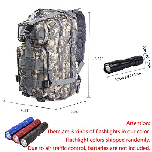 QMFIVE Táctica Mochila 30 litros Molle Militar Impermeable de Mochila de Senderismo Mochila Táctica, Mochila de Asalto para Excursionismo, Montañismo, Ciclismo, Trekking