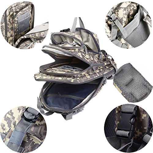 QMFIVE Táctica Mochila 30 litros Molle Militar Impermeable de Mochila de Senderismo Mochila Táctica, Mochila de Asalto para Excursionismo, Montañismo, Ciclismo, Trekking